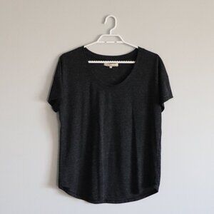 Monk & Lou Womens Sz Lrg Scoop Neck Stretch Pullover Short Sleeve T-Shirt